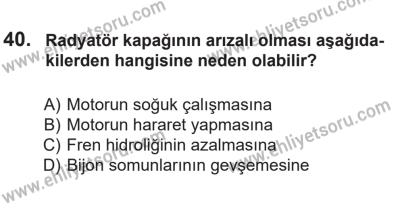 14 Nisan 2016 Tarihli Sürücü Adayları Sınavı N Kitapçığı 2. Oturum 40. Soru