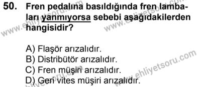 17 Aralık 2016 Tarihli Sürücü Adayları Sınavı K Kitapçığı 1Oturumu 50. Soru