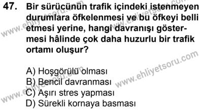17 Aralık 2016 Tarihli Sürücü Adayları Sınavı K Kitapçığı 2. Oturum 47. Soru