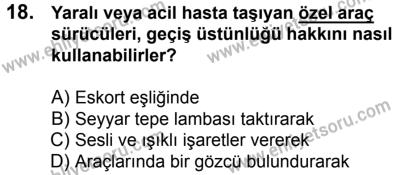 17 Aralık 2016 Tarihli Sürücü Adayları Sınavı L Kitapçığı 1Oturumu 18. Soru