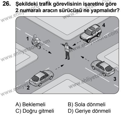 17 Aralık 2016 Tarihli Sürücü Adayları Sınavı L Kitapçığı 1Oturumu 26. Soru
