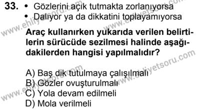 17 Aralık 2016 Tarihli Sürücü Adayları Sınavı L Kitapçığı 1Oturumu 33. Soru