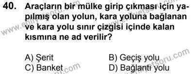 17 Aralık 2016 Tarihli Sürücü Adayları Sınavı L Kitapçığı 1Oturumu 40. Soru
