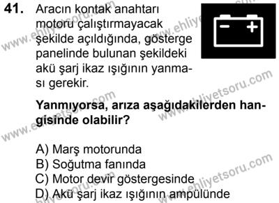 17 Aralık 2016 Tarihli Sürücü Adayları Sınavı L Kitapçığı 1Oturumu 41. Soru