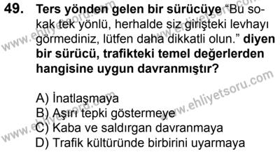 17 Aralık 2016 Tarihli Sürücü Adayları Sınavı L Kitapçığı 2Oturumu 49. Soru