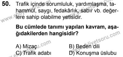 17 Aralık 2016 Tarihli Sürücü Adayları Sınavı L Kitapçığı 2Oturumu 50. Soru