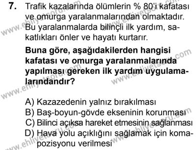 17 Aralık 2016 Tarihli Sürücü Adayları Sınavı M Kitapçığı 1. Oturum 7. Soru