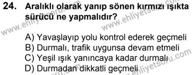 17 Aralık 2016 Tarihli Sürücü Adayları Sınavı M Kitapçığı 1. Oturum 24. Soru