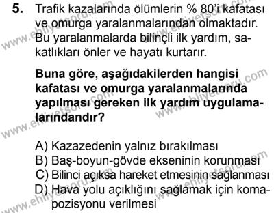 17 Aralık 2016 Tarihli Sürücü Adayları Sınavı M Kitapçığı 2Oturumu 5. Soru