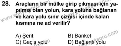 17 Aralık 2016 Tarihli Sürücü Adayları Sınavı M Kitapçığı 2Oturumu 28. Soru
