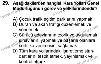 17 Aralık 2016 Tarihli Sürücü Adayları Sınavı M Kitapçığı 2Oturumu 29. Soru