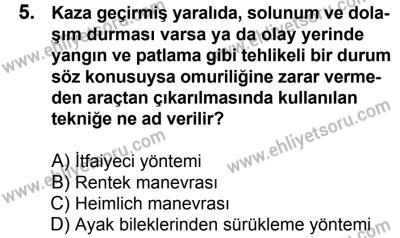 17 Aralık 2016 Tarihli Sürücü Adayları Sınavı N Kitapçığı 1. Oturum 5. Soru