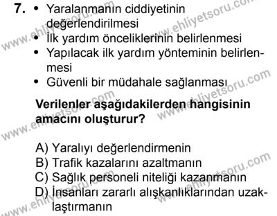 17 Aralık 2016 Tarihli Sürücü Adayları Sınavı N Kitapçığı 2. Oturum 7. Soru