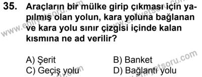 17 Aralık 2016 Tarihli Sürücü Adayları Sınavı N Kitapçığı 2. Oturum 35. Soru