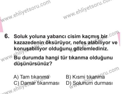 18 Ekim 2014 Tarihli Sürücü Adayları Sınavı K Kitapçığı 6. Soru