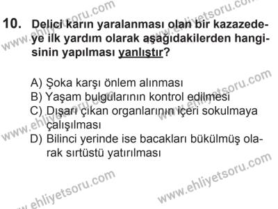 18 Ekim 2014 Tarihli Sürücü Adayları Sınavı K Kitapçığı 10. Soru