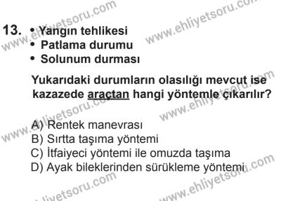 18 Ekim 2014 Tarihli Sürücü Adayları Sınavı K Kitapçığı 13. Soru