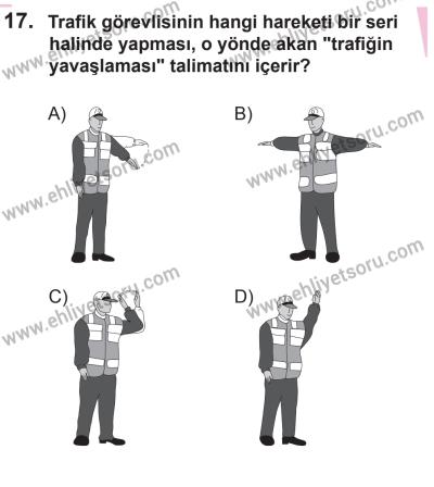 18 Ekim 2014 Tarihli Sürücü Adayları Sınavı K Kitapçığı 17. Soru