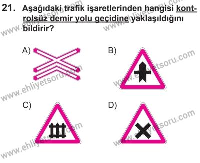 18 Ekim 2014 Tarihli Sürücü Adayları Sınavı K Kitapçığı 21. Soru