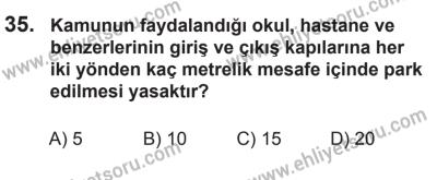 18 Ekim 2014 Tarihli Sürücü Adayları Sınavı K Kitapçığı 35. Soru