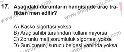 18 Ekim 2014 Tarihli Sürücü Adayları Sınavı L Kitapçığı 17. Soru