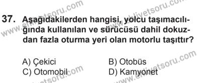 18 Ekim 2014 Tarihli Sürücü Adayları Sınavı L Kitapçığı 37. Soru