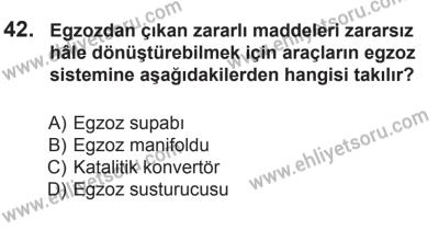 18 Ekim 2014 Tarihli Sürücü Adayları Sınavı L Kitapçığı 42. Soru