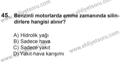 18 Ekim 2014 Tarihli Sürücü Adayları Sınavı L Kitapçığı 45. Soru