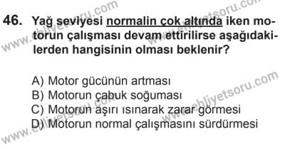 18 Ekim 2014 Tarihli Sürücü Adayları Sınavı L Kitapçığı 46. Soru