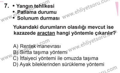 18 Ekim 2014 Tarihli Sürücü Adayları Sınavı M Kitapçığı 7. Soru