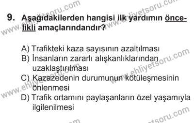 18 Ekim 2014 Tarihli Sürücü Adayları Sınavı M Kitapçığı 9. Soru