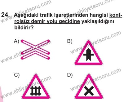 18 Ekim 2014 Tarihli Sürücü Adayları Sınavı M Kitapçığı 24. Soru