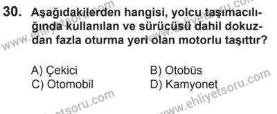 18 Ekim 2014 Tarihli Sürücü Adayları Sınavı M Kitapçığı 30. Soru