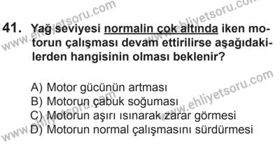 18 Ekim 2014 Tarihli Sürücü Adayları Sınavı M Kitapçığı 41. Soru