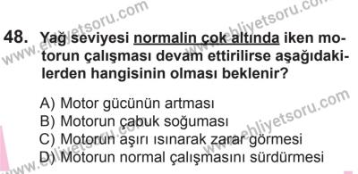 18 Ekim 2014 Tarihli Sürücü Adayları Sınavı N Kitapçığı 48. Soru