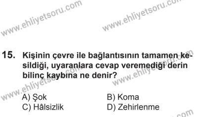 2 Kasım 2013 Tarihli Sürücü Adayları Sınavı K Kitapçığı 15. Soru