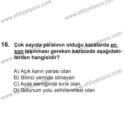 2 Kasım 2013 Tarihli Sürücü Adayları Sınavı K Kitapçığı 16. Soru