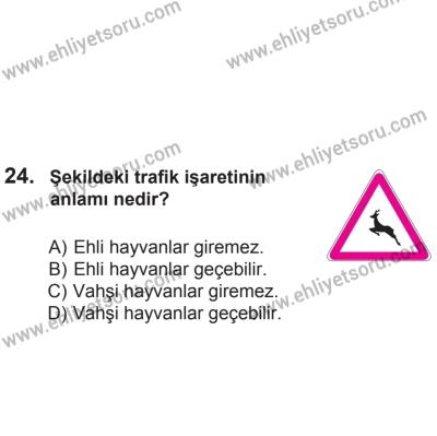 2 Kasım 2013 Tarihli Sürücü Adayları Sınavı K Kitapçığı 24. Soru