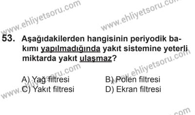 2 Kasım 2013 Tarihli Sürücü Adayları Sınavı K Kitapçığı 53. Soru