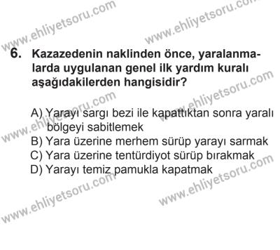 2 Kasım 2013 Tarihli Sürücü Adayları Sınavı L Kitapçığı 6. Soru