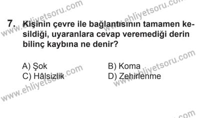 2 Kasım 2013 Tarihli Sürücü Adayları Sınavı L Kitapçığı 7. Soru