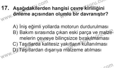 2 Kasım 2013 Tarihli Sürücü Adayları Sınavı L Kitapçığı 17. Soru