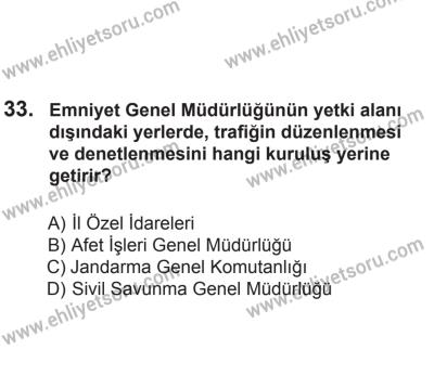 2 Kasım 2013 Tarihli Sürücü Adayları Sınavı L Kitapçığı 33. Soru