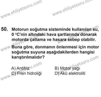 2 Kasım 2013 Tarihli Sürücü Adayları Sınavı L Kitapçığı 50. Soru