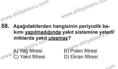 2 Kasım 2013 Tarihli Sürücü Adayları Sınavı L Kitapçığı 58. Soru