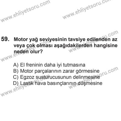 2 Kasım 2013 Tarihli Sürücü Adayları Sınavı L Kitapçığı 59. Soru