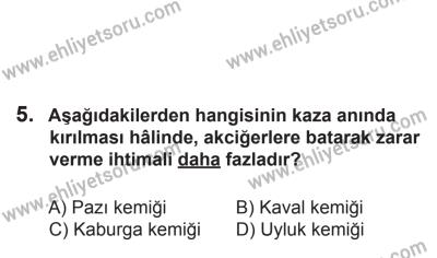 2 Kasım 2013 Tarihli Sürücü Adayları Sınavı M Kitapçığı 5. Soru