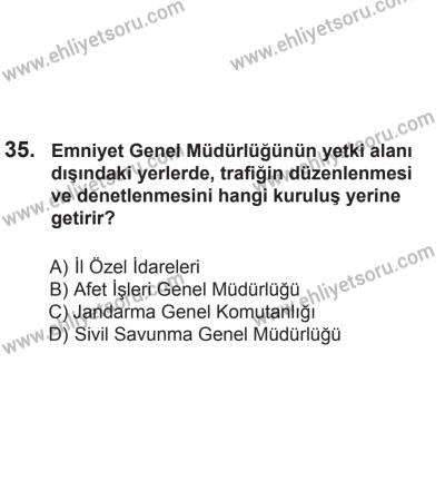 2 Kasım 2013 Tarihli Sürücü Adayları Sınavı M Kitapçığı 35. Soru