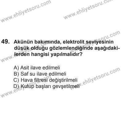 2 Kasım 2013 Tarihli Sürücü Adayları Sınavı M Kitapçığı 49. Soru