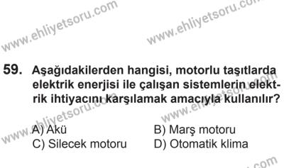 2 Kasım 2013 Tarihli Sürücü Adayları Sınavı M Kitapçığı 59. Soru